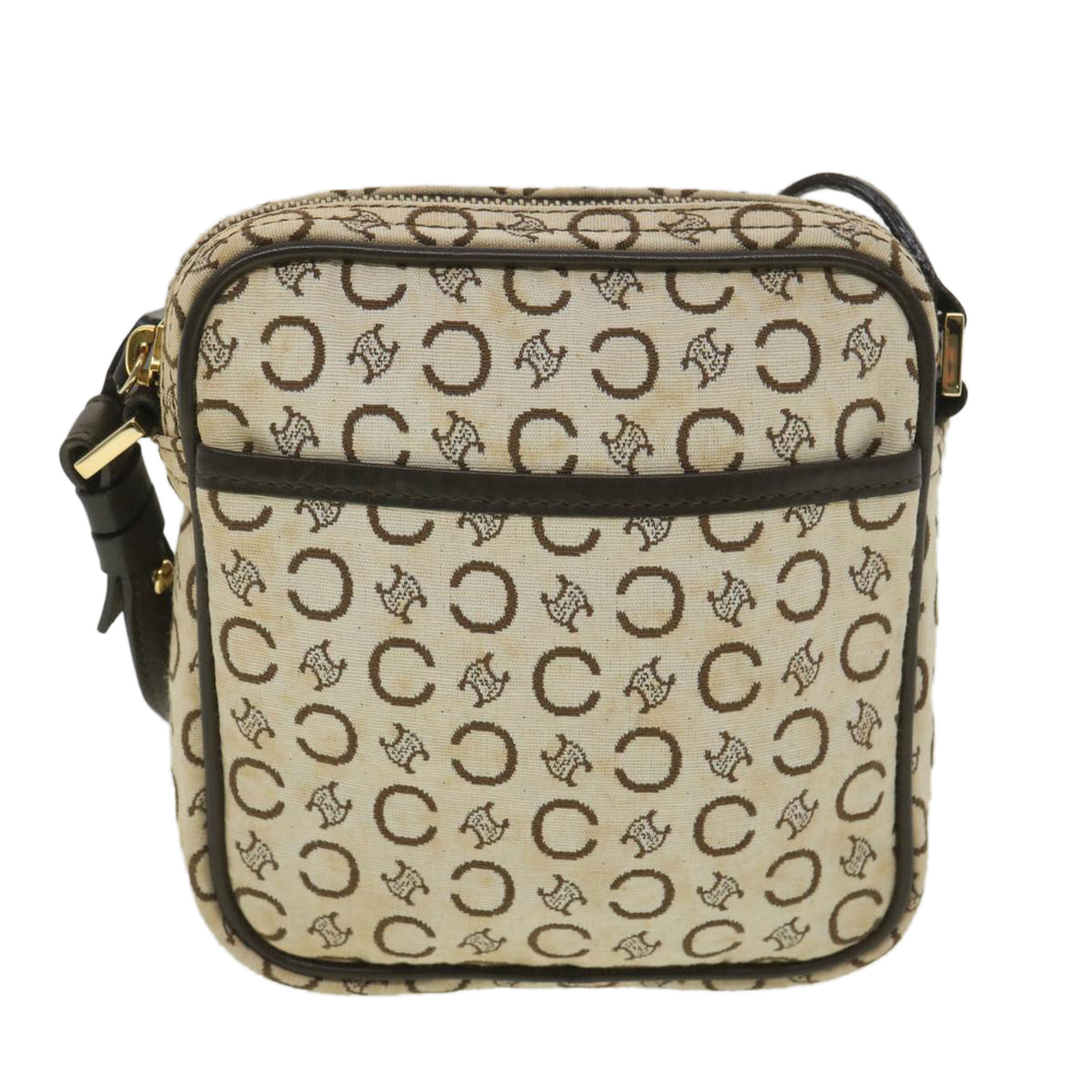 CELINE C Macadam Canvas Shoulder Bag White Brown MC01/1 Auth ar9019 - Picture 13 of 16